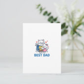 Carte Postale Meilleur Papa Golf Chat Câlin Mignon Design Vector (Debout devant)
