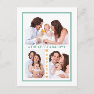 Carte Postale Meilleur papa Jamais Famille Photo Collage Fête de