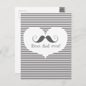 Carte Postale Meilleur papa ! Moustache & Gris - Fête des pères (Devant / Derrière)