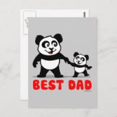 Carte Postale Meilleur papa Panda (Devant / Derrière)