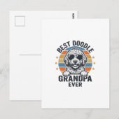 Carte Postale Meilleur Papi Doodle de tous les temps Design de c (Devant / Derrière)