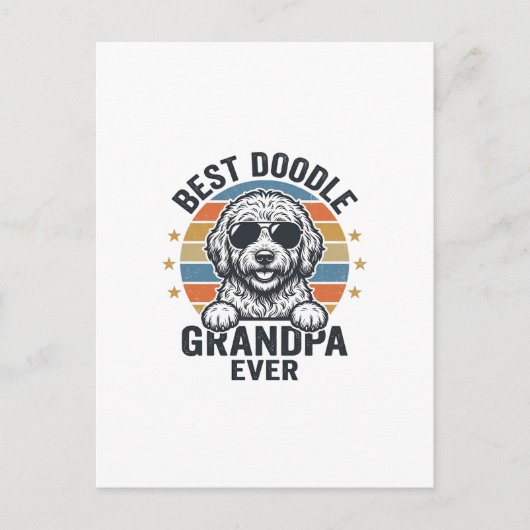 Carte Postale Meilleur Papi Doodle de tous les temps Design de c (Devant)