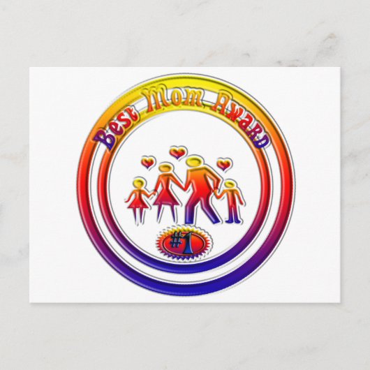 Carte Postale Meilleur prix de maman Rainbow Family (Devant)