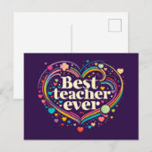 Carte Postale Meilleur Professeur Ever (Devant / Derrière)