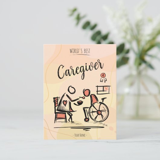 Carte Postale Meilleur professionnel et personne en fauteuil rou (Debout devant)