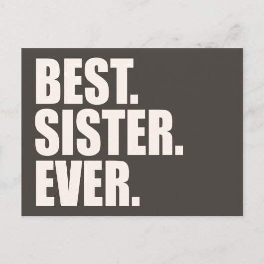 Carte Postale Meilleur. Soeur. Jamais. (Devant)