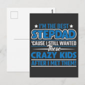 Carte Postale Meilleur Stepdad avec cadeau de Fête des pères pou (Devant / Derrière)