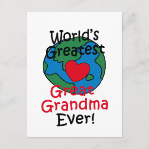 Carte Postale Meilleure Arrière Grand-Mère du Monde Cœur