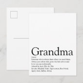 Carte Postale Meilleure Grand-mère du Monde, Définition de Grand (Devant / Derrière)