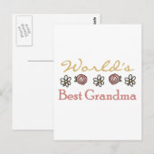 Carte Postale Meilleure grand-mère du monde Rose (Devant / Derrière)