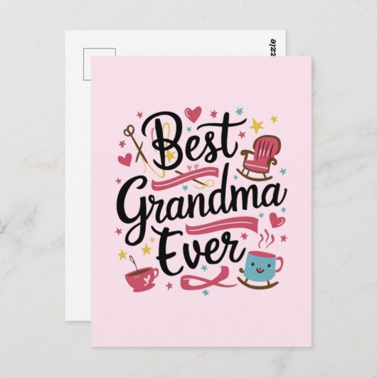 Carte Postale Meilleure grand-mère ever (Devant / Derrière)