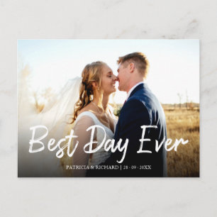 Carte Postale Meilleure journée jamais Mariage élégant Photo de