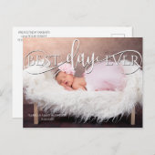 Carte Postale Meilleure journée jamais nouveau bébé Faire-part p (Devant / Derrière)