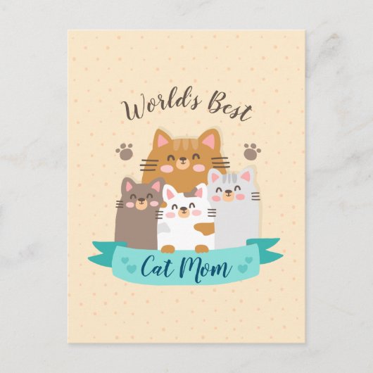 Carte Postale Meilleure maman chatte du monde - Cute Kittens (Devant)