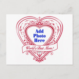 Carte Postale Meilleure maman du monde ! Photo Red Hearts