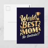 Carte Postale meilleure maman du monde sans contestation (Devant / Derrière)