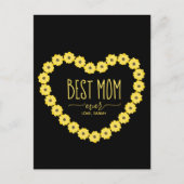 Carte Postale Meilleure Maman Ever Tournesol Cœur Nom Personnali (Devant)