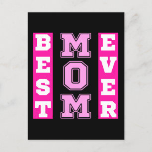 Carte Postale Meilleure Maman Ever Typographie Rose Cadeaux de F