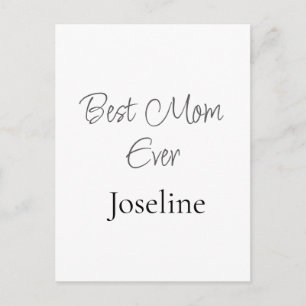 Carte Postale Meilleure maman jamais nom simple minimaliste élég