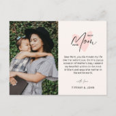 Carte Postale Meilleure Maman Jamais Rose Coeur Script mignon Me (Devant)