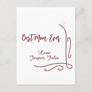 Carte Postale Meilleure maman jamais rouge amour espagnol bordur