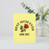Carte Postale Meilleure maman personnalisée Nom de la mère (Debout devant)