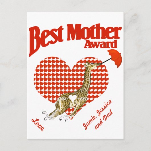 Carte Postale Meilleure mère Prix Keepsaké (Devant)