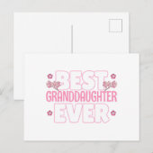 Carte Postale Meilleure Petite-fille jamais - Fleurs de cerisier (Devant / Derrière)