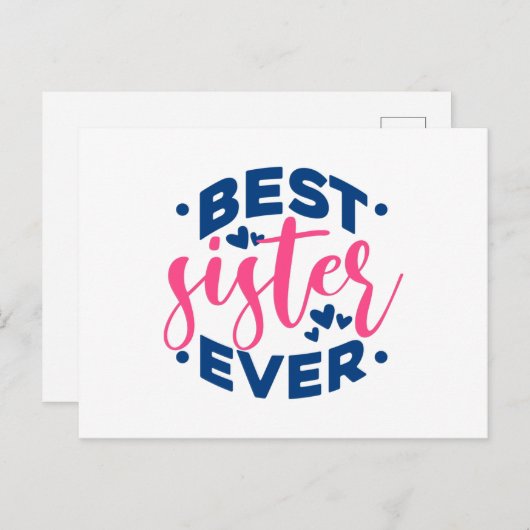 Carte Postale Meilleure Sœur de tous les temps (Devant / Derrière)