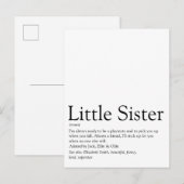 Carte Postale Meilleure sœur Définition Fun Moderne (Devant / Derrière)