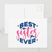 Carte Postale Meilleure Sœur Ever (Devant / Derrière)