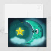Carte Postale Meilleurs amis Blue Moon et Yellow Star (Devant / Derrière)