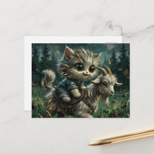 Carte Postale Meilleurs amis chat et chèvre