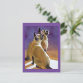 Carte Postale Meilleurs amis, chats siamois (Debout devant)
