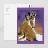 Carte Postale Meilleurs amis, chats siamois (Devant / Derrière)