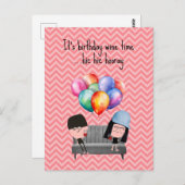 Carte Postale Meilleurs Amis & Vin Anniversaire (Devant / Derrière)