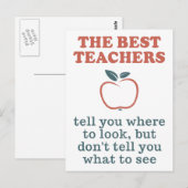 Carte postale MEILLEURS ENSEIGNANTS (Devant / Derrière)