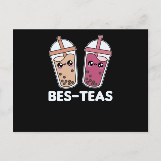Carte Postale Meilleurs Thés - Bubble Tea Kawaii Boba Tea Love (Devant)