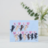 Carte Postale Meilleurs voeux Labradors Peinture (Debout devant)