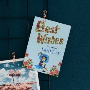Carte Postale Meilleurs vœux pour votre anniversaire Fleur sauva