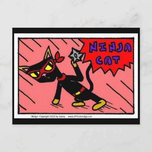 Carte postale Mel "NINJA CAT" (Devant)