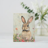 Carte Postale Mélange de médias Brown lapin (Debout devant)