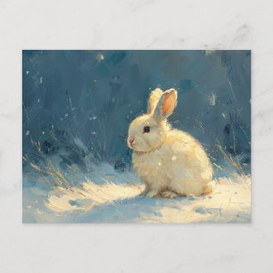 Carte Postale Mélange lapin pendant la peinture à l'huile d'hive
