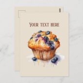 Carte Postale Mélange muffin bleuet ajouter du texte (Devant / Derrière)
