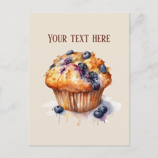 Carte Postale Mélange muffin bleuet ajouter du texte (Devant)