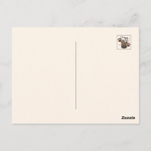 Carte Postale Mélange Purr-Fect : Conception de café pour le caf (Dos)