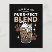 Carte Postale Mélange Purr-Fect : Conception de café pour le caf (Devant)