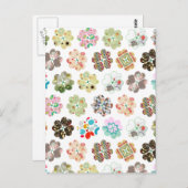 Carte Postale Mélange quatre formes de coeur de trèfle (Devant / Derrière)