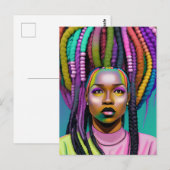 Carte Postale Melanin de la reine noire Sista beautif afro-améri (Devant / Derrière)