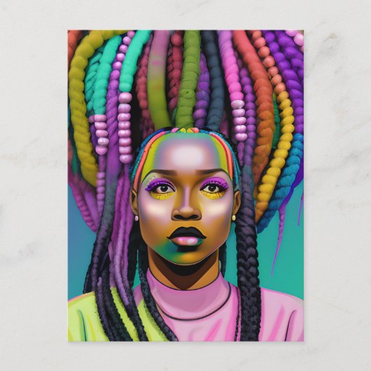 Carte Postale Melanin de la reine noire Sista beautif afro-améri (Devant)